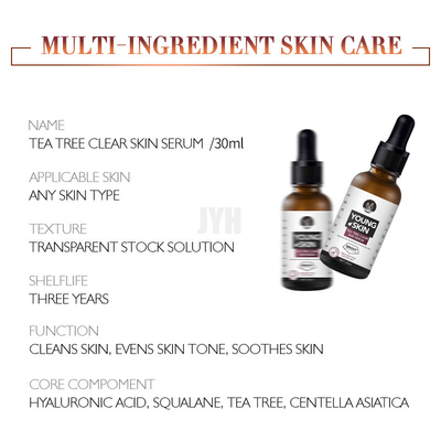ODM Tea Tree Oil Serum ผลิตภัณฑ์ดูแลผิว OEM ปราศจากน้ำหอม