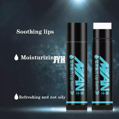 Black Tube Mint Moisturizing Men Skincare ลิปบาล์ม Natural Organic Vegan ISO GMPC