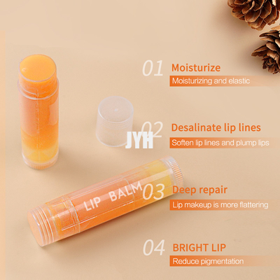 ISO OEM ผลิตภัณฑ์ดูแลผิว Orange Anti Drying Lipstick Lip Lines Treatment Lip Balm