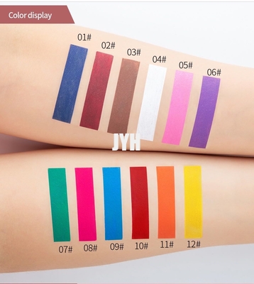 เครื่องสำอางแต่งหน้าเมทัลลิค 12 สีอายแชโดว์แต่งหน้ากันน้ำ