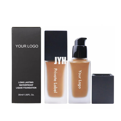 เครื่องสำอางแต่งหน้าสำหรับใบหน้า 30ml 104 Color Custom Face Pressed Matte Liquid Foundation Waterproof