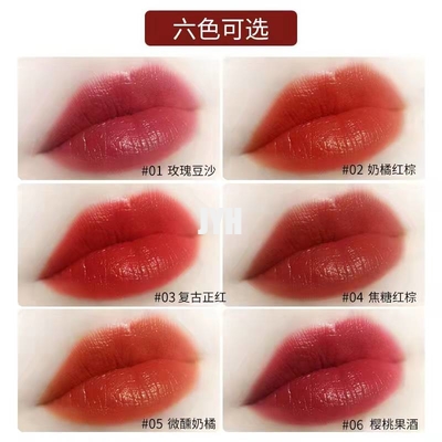 3g แต่งหน้าเครื่องสำอางติดทนนานกันน้ำกลอสเนียนลิปสติกสีแดงสีชมพู