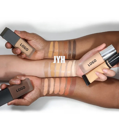 Full Coverage Organic Vegan Waterproof Makeup Liquid Foundation สำหรับผู้หญิงผิวดำ