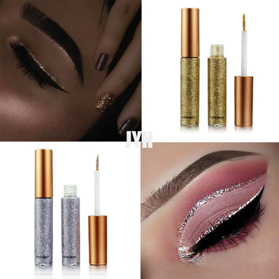 MSDS 10 ชิ้น/เซ็ต Glitter Eye Liner สำหรับผู้หญิงง่ายต่อการสวมใส่ Pigmented Red White Gold Liquid Eyeliner Glitter แต่งหน้า