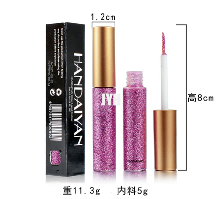 MSDS 10 ชิ้น/เซ็ต Glitter Eye Liner สำหรับผู้หญิงง่ายต่อการสวมใส่ Pigmented Red White Gold Liquid Eyeliner Glitter แต่งหน้า