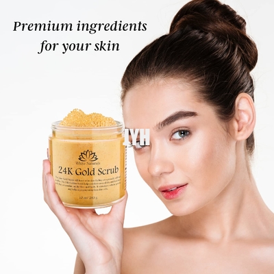 250g Vegan 24k Gold Scrub Cream ครีมให้ความชุ่มชื้นและขัดผิวกาย