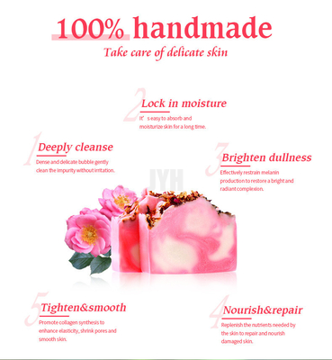100G กลิ่นหอม น้ํามันอธิษฐ์ ใบหน้าสบู่ ดอกกุหลาบ ดอกดอกไม้